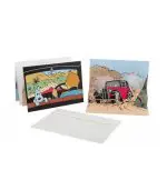 טין טין - גלוית פופ-אפ גדולה הבריחה עם מכונית הרוזנגארט