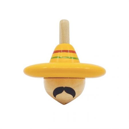 סביבון עץ כובע מקסיקני כתום