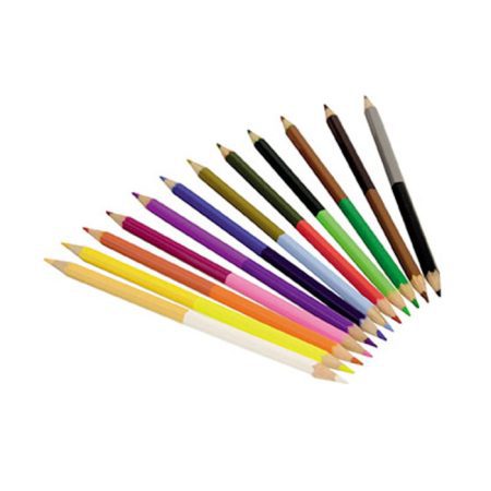 סט 12 צבעי עפרון דו צדדיים