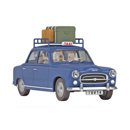 טין טין - מכונית אספנות מונית כחולה עם מזוודות
