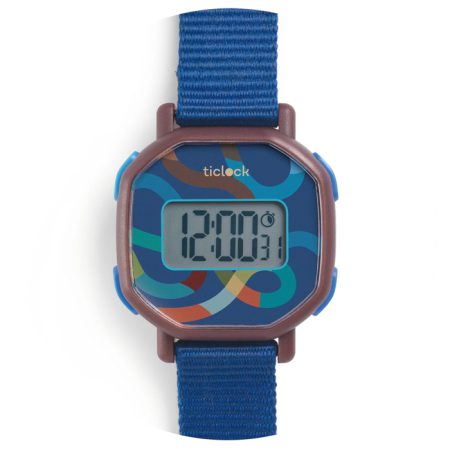 שעון דיגיטלי רטרו - כחול טיובים