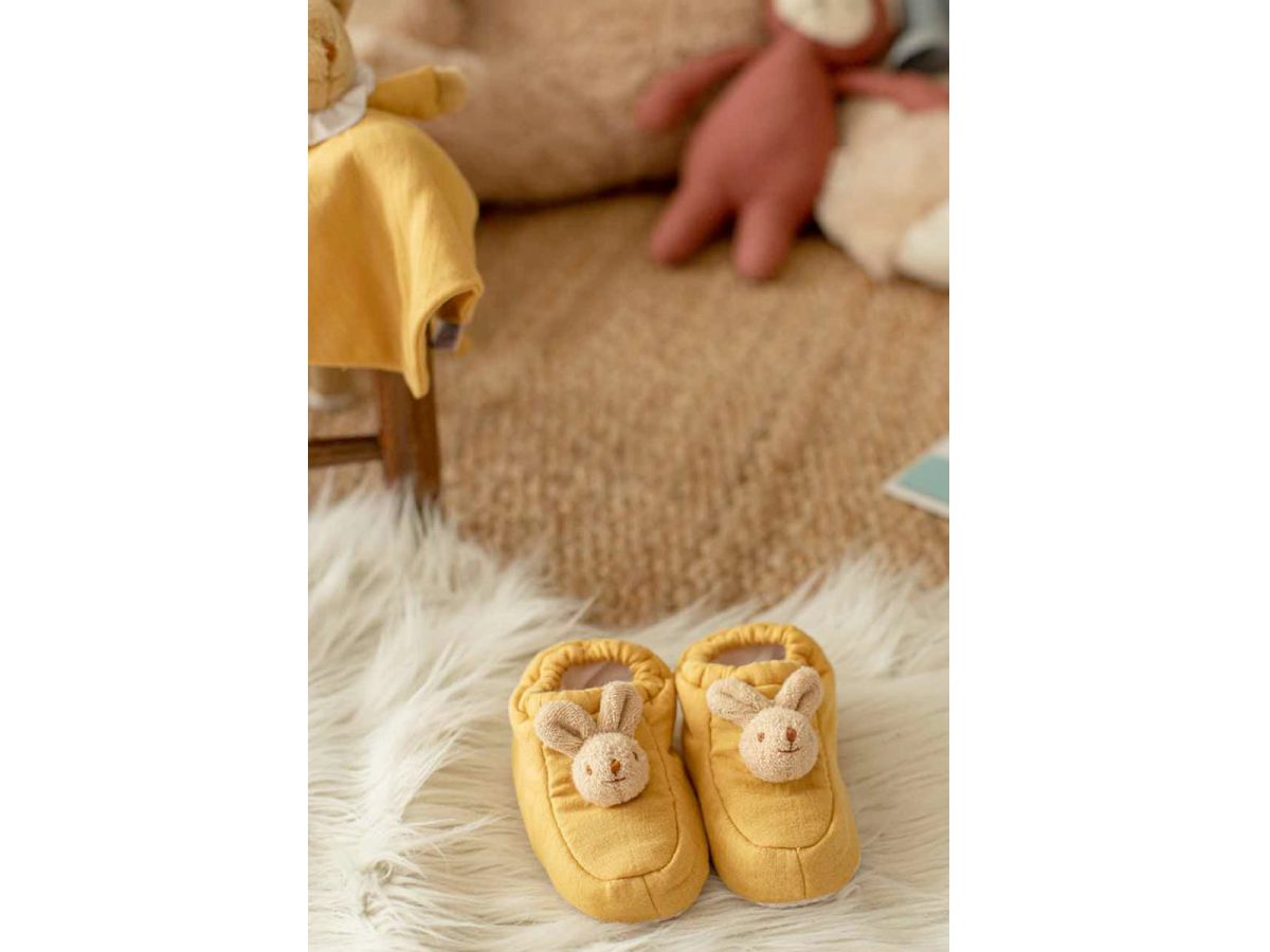 נעלי בית לתינוקות - ארנבים צהוב