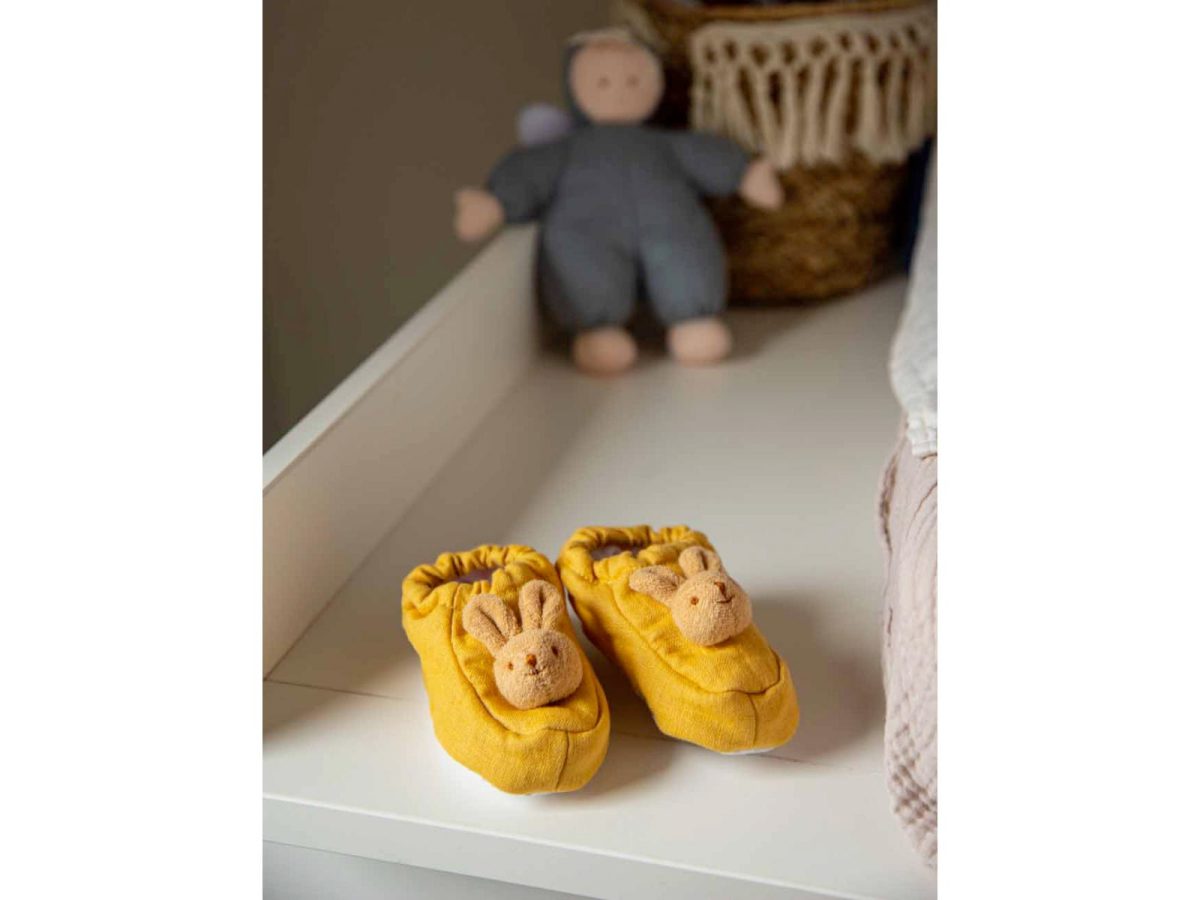 נעלי בית לתינוקות - ארנבים צהוב