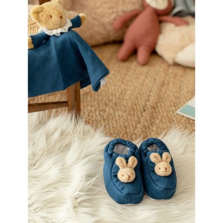 נעלי בית לתינוקות - ארנבים כחול