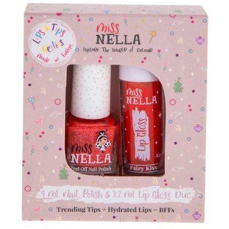 דואו שפתון ולק Miss Nella - אדום
